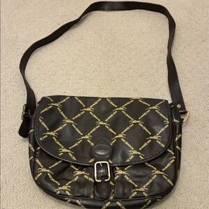 Longchamp vintage leather crossbody bag with jockey print👝